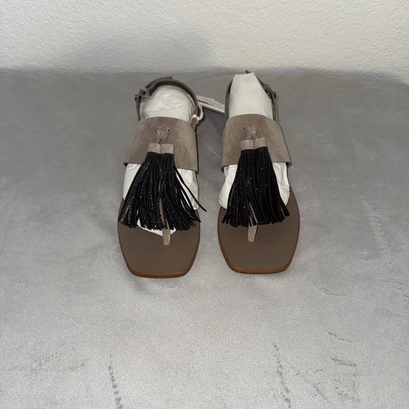 Brunello Cucinelli Suede Sandals with Precious Tassel - Picture 11 of 14
